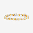 Alternating Yellow and Colorless Pear Diamond Bracelet