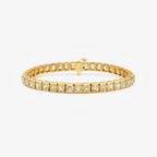 20 Carat Yellow Asscher Diamond Bezel Set Bracelet
