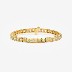 20 Carat Yellow Asscher Diamond Bezel Set Bracelet