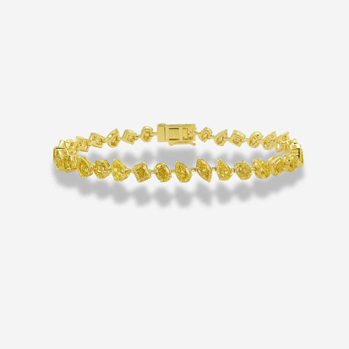 7 Carat Fancy Yellow Mixed Shape Tennis Bracelet