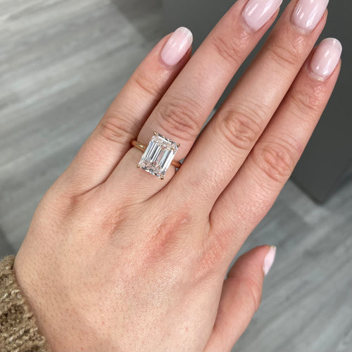 6.02 Carat Emerald Cut Diamond Ring GIA Certified Diamond Very Light Pink Internally Flawless Clarity Type IIa Diamond, meaning the diamond is totally devoid of impurities. See the certification enclosed. This is extremely rare and highly sought after by collectors Handcrafted in 18k Rose Gold in NYC