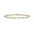 6.5ct Alternating Fancy Yellow and White Pear Diamond Bracelet