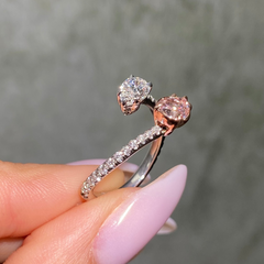 Pink Diamond Spiral Ring