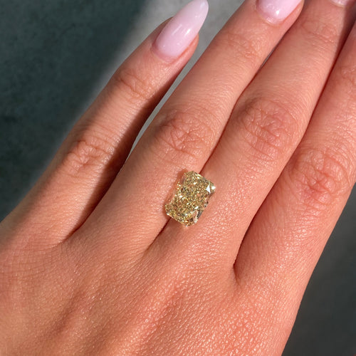 5.01 Carat Fancy Yellow Elongated Radiant Cut Diamond