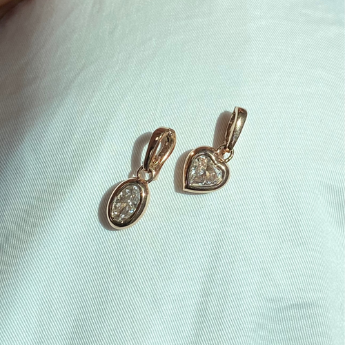 Pink Oval Diamond Charm