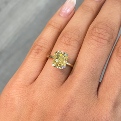 4.05ct Fancy Intense Yellow Elongated Radiant Cut Diamond