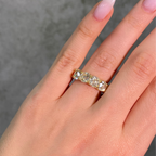 5 Carat Yellow Diamond Antique Cushion Diamond Half Eternity Band