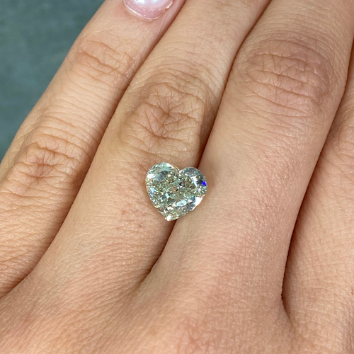 3.42ct Green Heart Cut Diamond