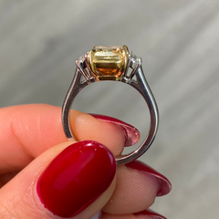Yellow diamond engagement ring
elongated cushion cut yellow diamond three stone engagement ring