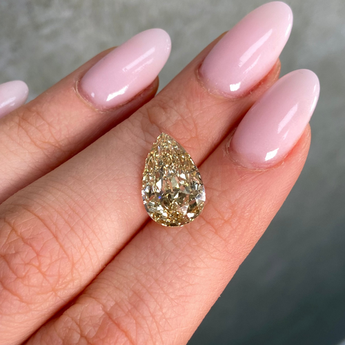 5.02 Carat Pear Cut Champagne Diamond