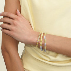 12.5 Carat 3:3 Yellow and White Diamond Tennis Bracelet