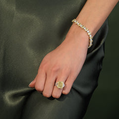 23 Carat Oval Yellow and Colorless Diamond Bracelet