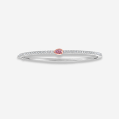 Pink Pear Diamond Bangle Bracelet