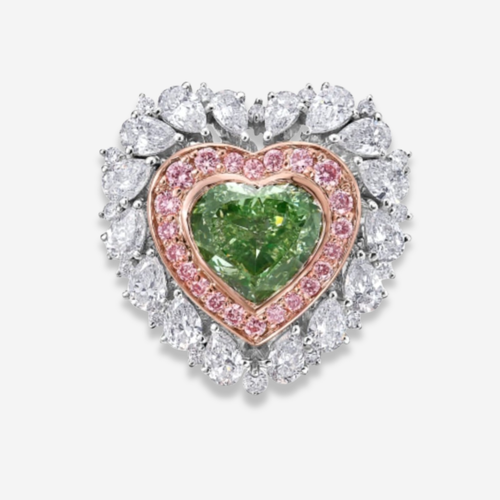2.70ct Green Heart Diamond Ring
