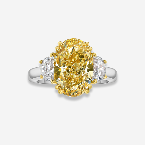 4.47ct Fancy Brownish Yellow Oval Diamond Engagement Ring