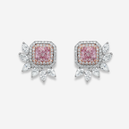 4 Carat Pink Radiant Diamond Earrings