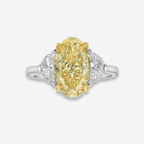 3ct Fancy Light Yellow Oval Diamond Engagement Ring