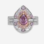 Fancy Intense Purple Pink Pear Diamond Ring