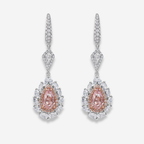 4.32ct Faint Pink Diamond Drop Earrings