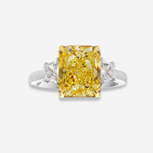 3.02ct Fancy Intense Yellow Diamond Ring