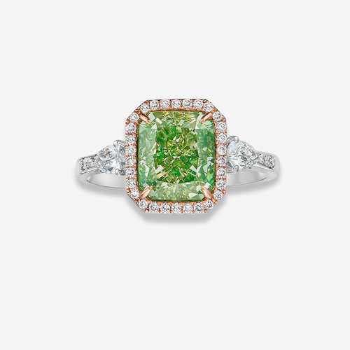 3.15ct Fancy Brownish Greenish Yellow Diamond Ring