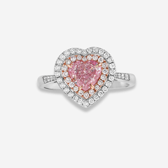 1.06ct Light Pinkish Brown Heart Diamond Engagement Ring
