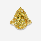 8.51ct Light Yellow Pear Diamond Ring