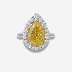 5.01ct Fancy Intense Yellow Diamond Engagement Ring
