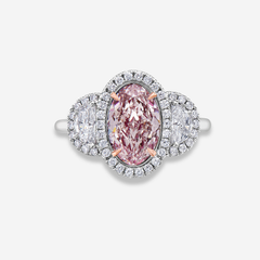 2.06ct Pink Oval Diamond Engagement Ring
