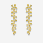 Fancy Yellow Diamond Flower Earrings