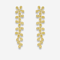 Fancy Yellow Diamond Flower Earrings