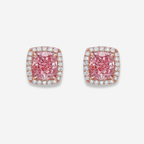2 Carat Light Pink Diamond Halo Studs