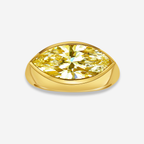 Fancy Yellow Marquise Diamond East West Bezel Ring
