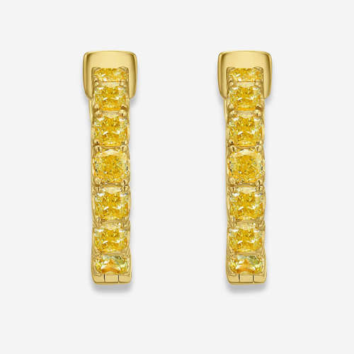 Yellow Diamond Mini Hoop Earrings