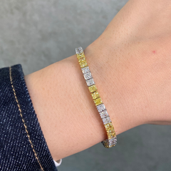 natural yellow and white diamond bracelet
