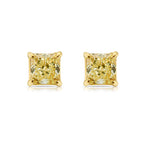 Old money yellow diamond studs. yellow radiant. yellow diamond earring. yellow diamond studs with a VS2 and SI1 Clarity.
