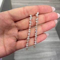 Pink diamond bracelet. Pink diamond earrings. Simple diamond earrings. Multi shape diamond earrings.