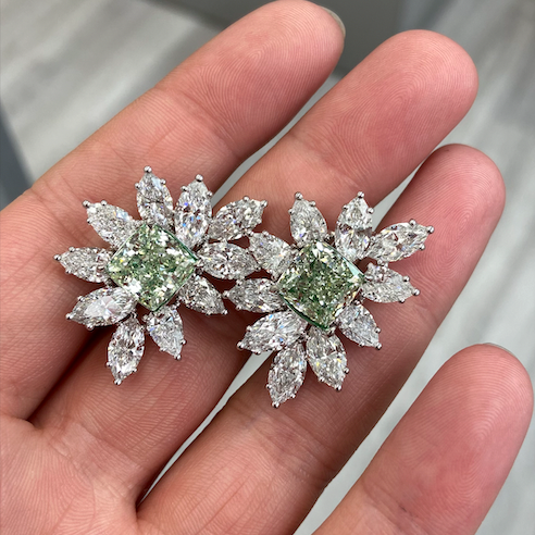 Green Diamond Earrings
