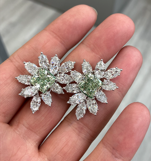 Green Diamond Earrings