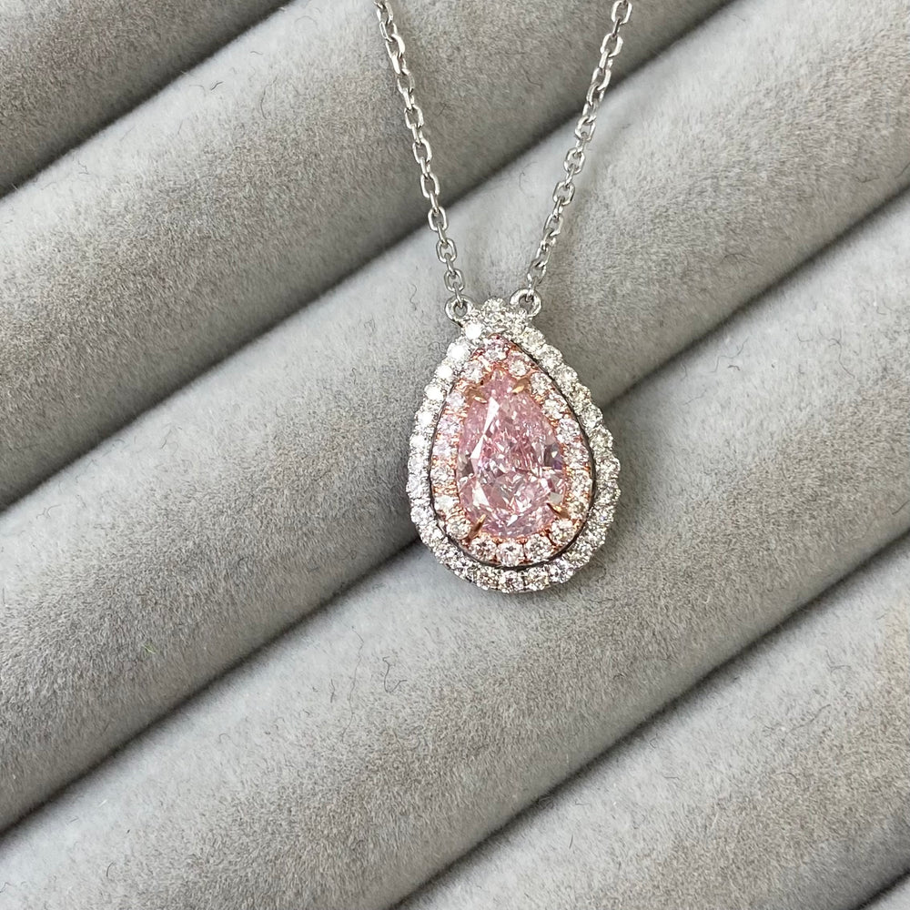 Rare Colors by Namdar 1ct Light Pink Pear diamond pendant, New York City