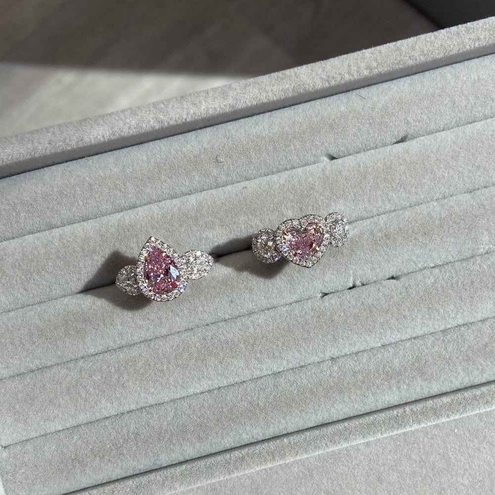 GIA 1.37ct Light Pink Heart diamond ring at Rare Colors by Namdar, 5th Avenue New York