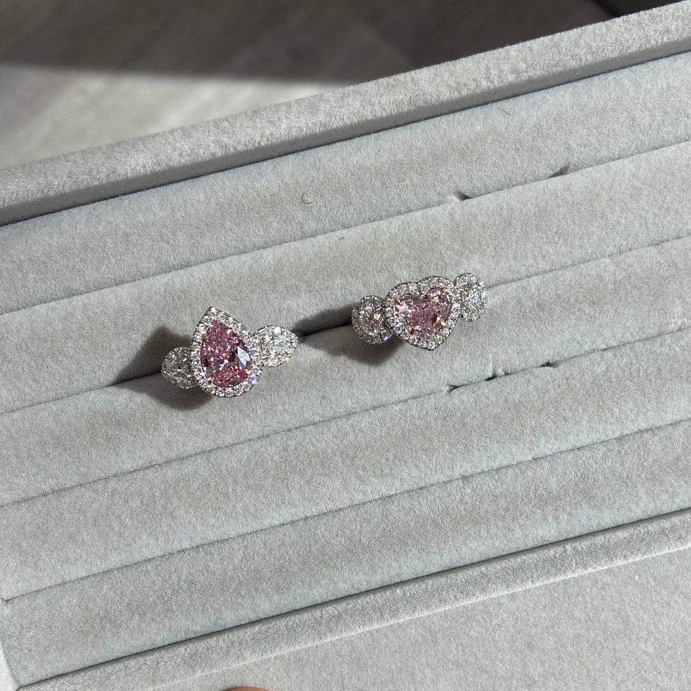1.57ct Light Pink Pear diamond ring, handcrafted by Rare Colors by Namdar