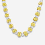 70 Carat Oval Yellow and Colorless Diamond Necklace