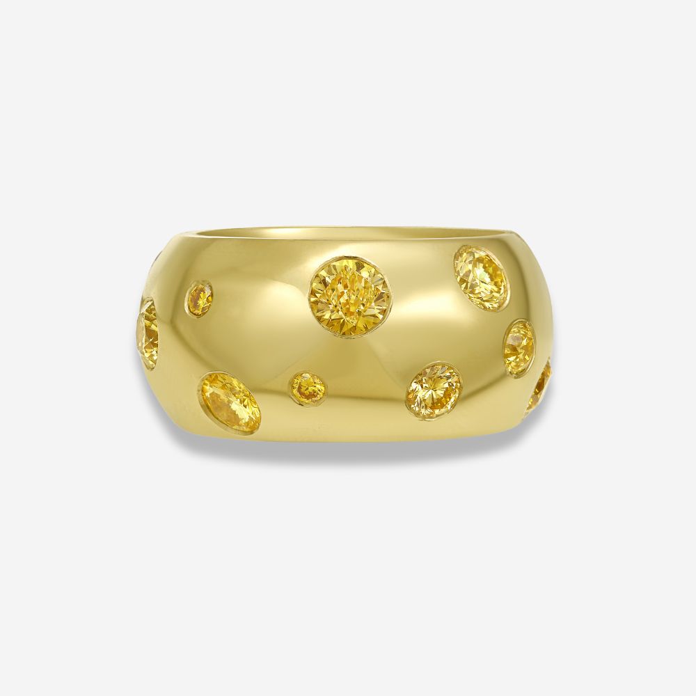 Yellow diamond band at Rare Colors by Namdar, 5th Avenue New York