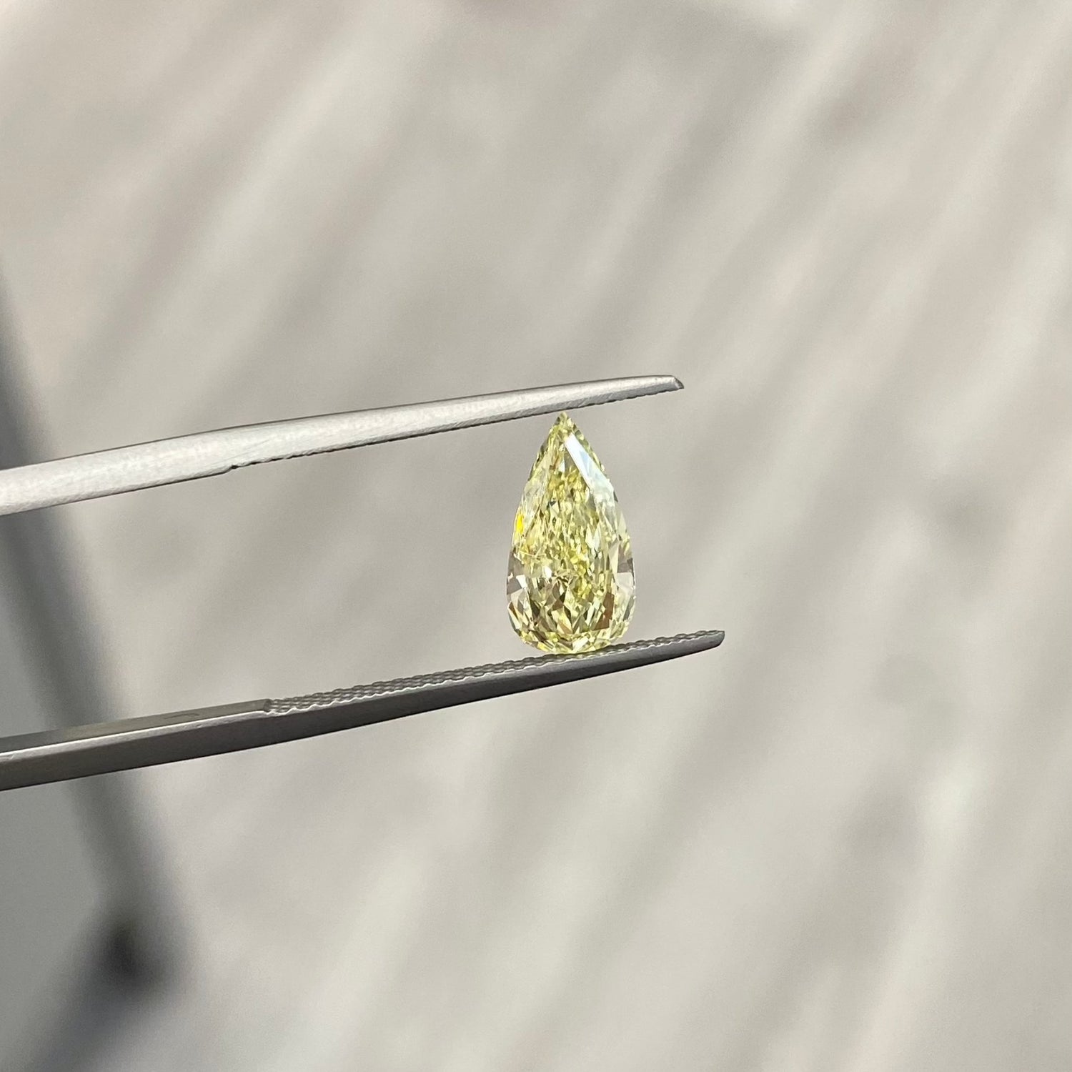 Natural 1.12ct Fancy Light Yellow Pear diamond loose stone — Rare Colors by Namdar NYC