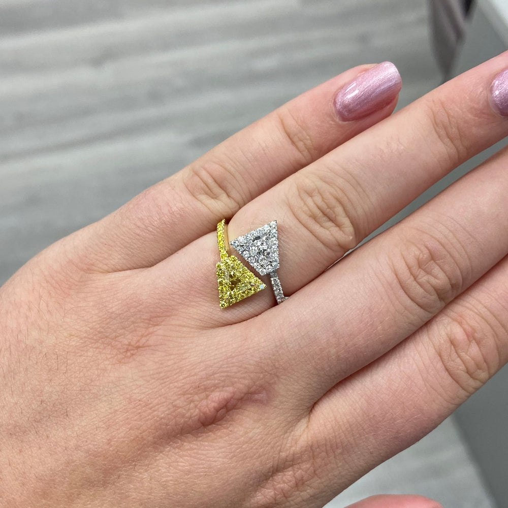 1.20ct Yellow Trillion ring — color diamond specialists Rare Colors by Namdar