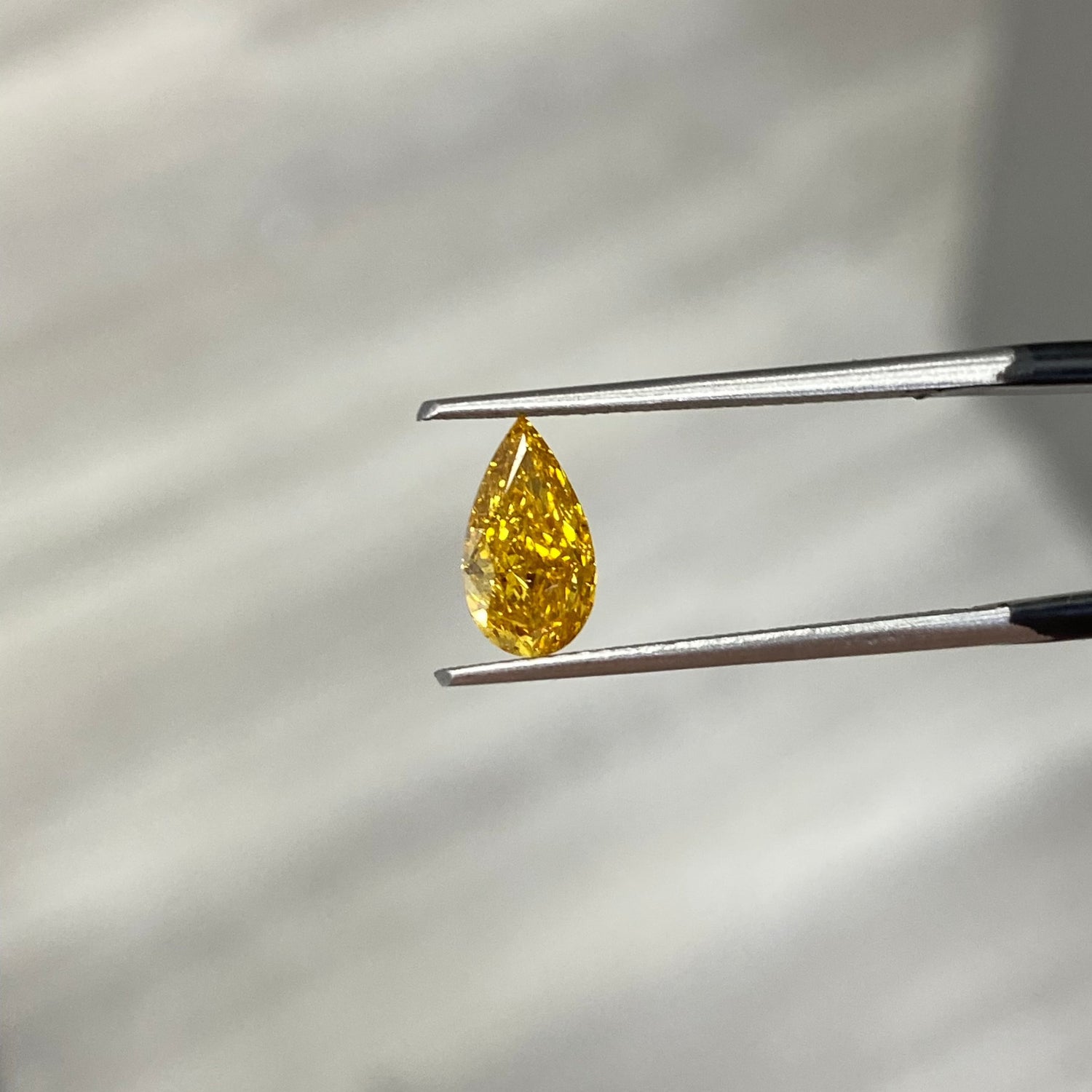 GIA 1ct Fancy Intense Orange Pear diamond fine jewelry at Rare Colors by Namdar, 5th Avenue New York