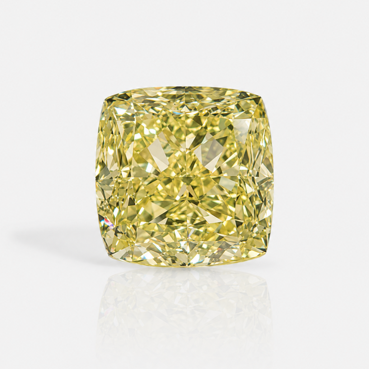 2.02 Carat Cushion Cut Fancy Yellow Diamond