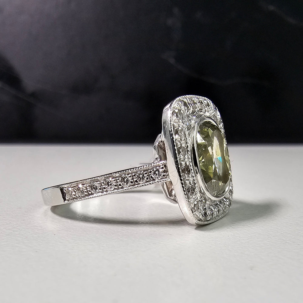 2ct Green diamond ring by Rare Colors by Namdar, New York City