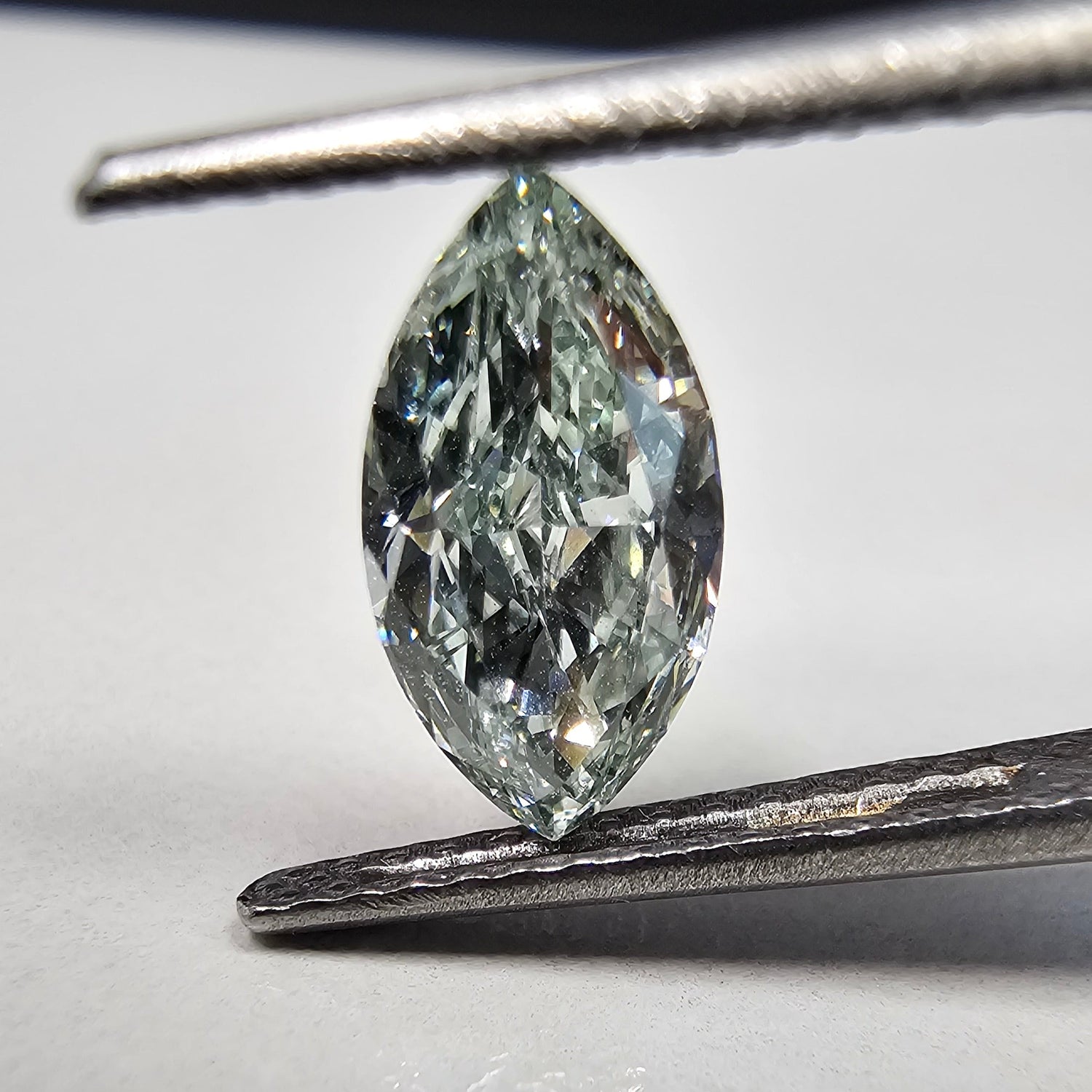 GIA 0.93ct Fancy Green Marquise diamond loose stone at Rare Colors by Namdar, 5th Avenue New York